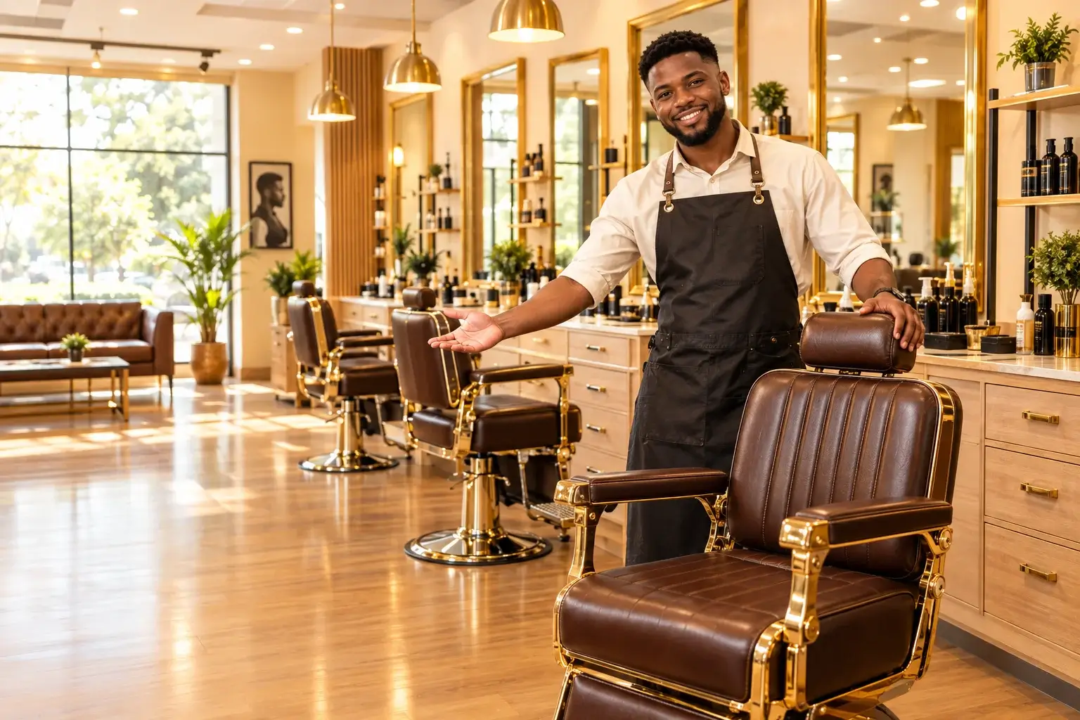 The barber chairs at Anana Haircut