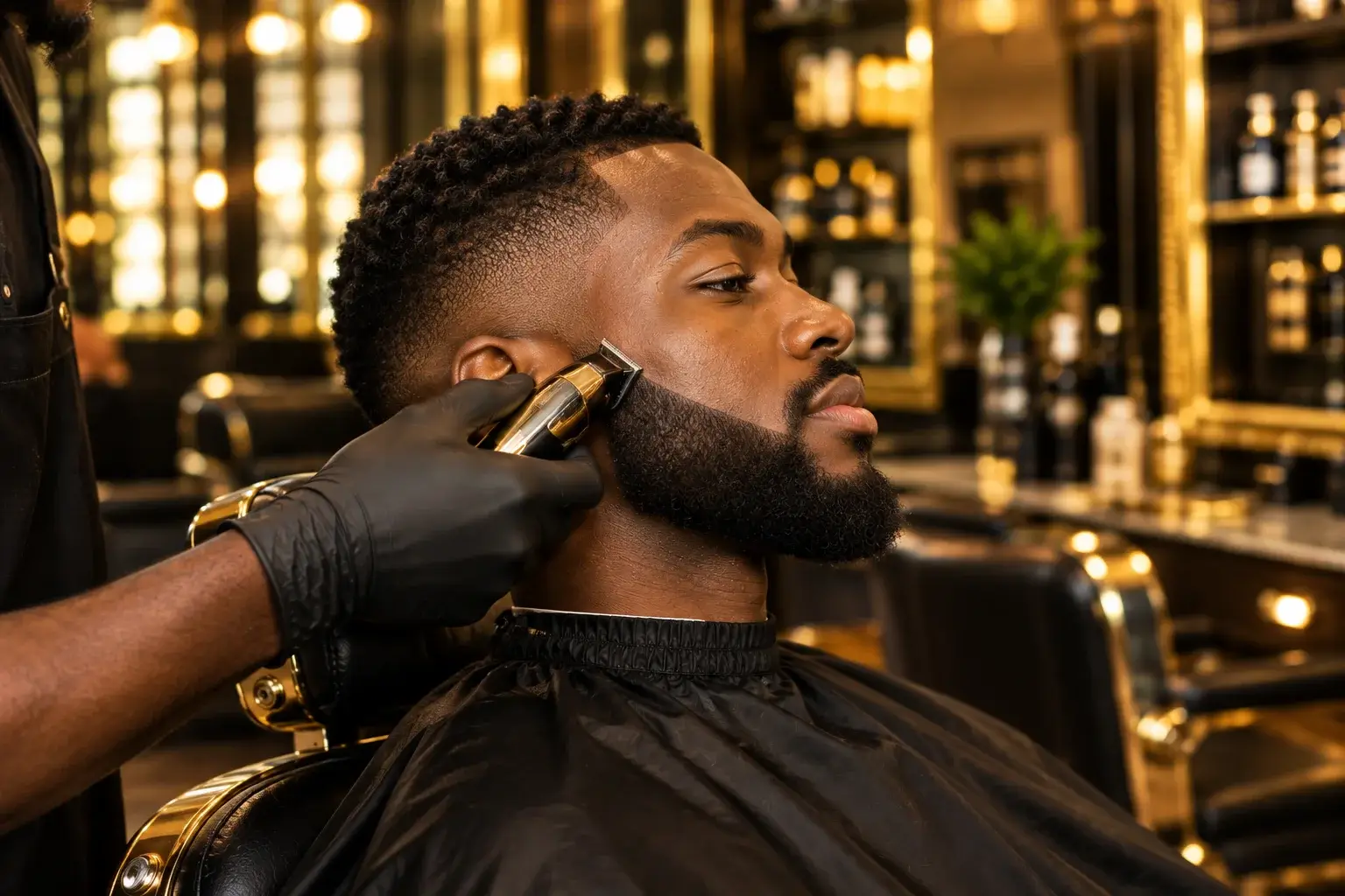 Beard grooming and a sharp line up at Anana Haircut